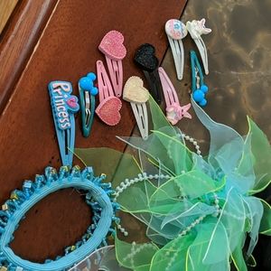 20+ pieces barrettes, hair ties, headbands